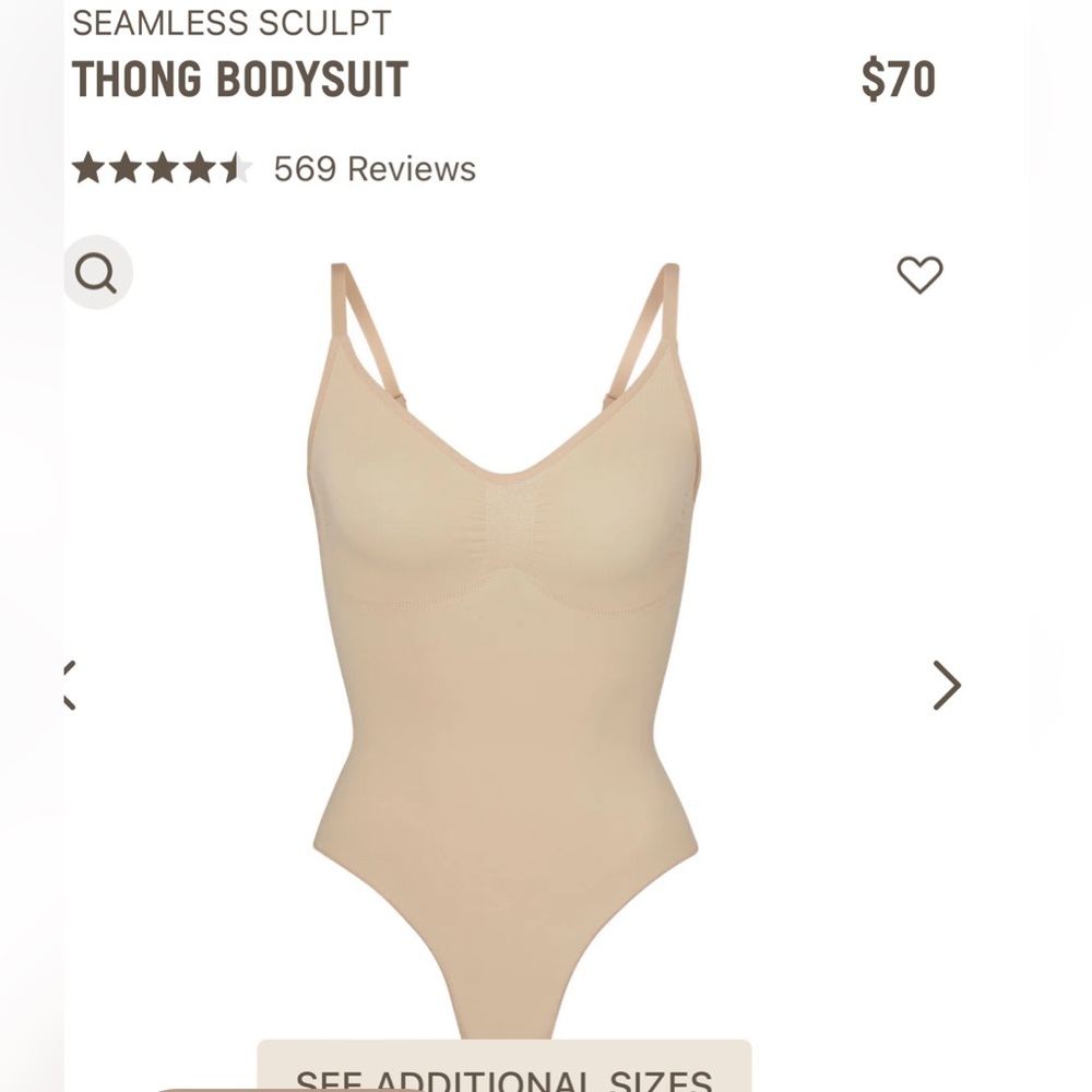 SKIMS Nude Bodysuit Shapewear S/M